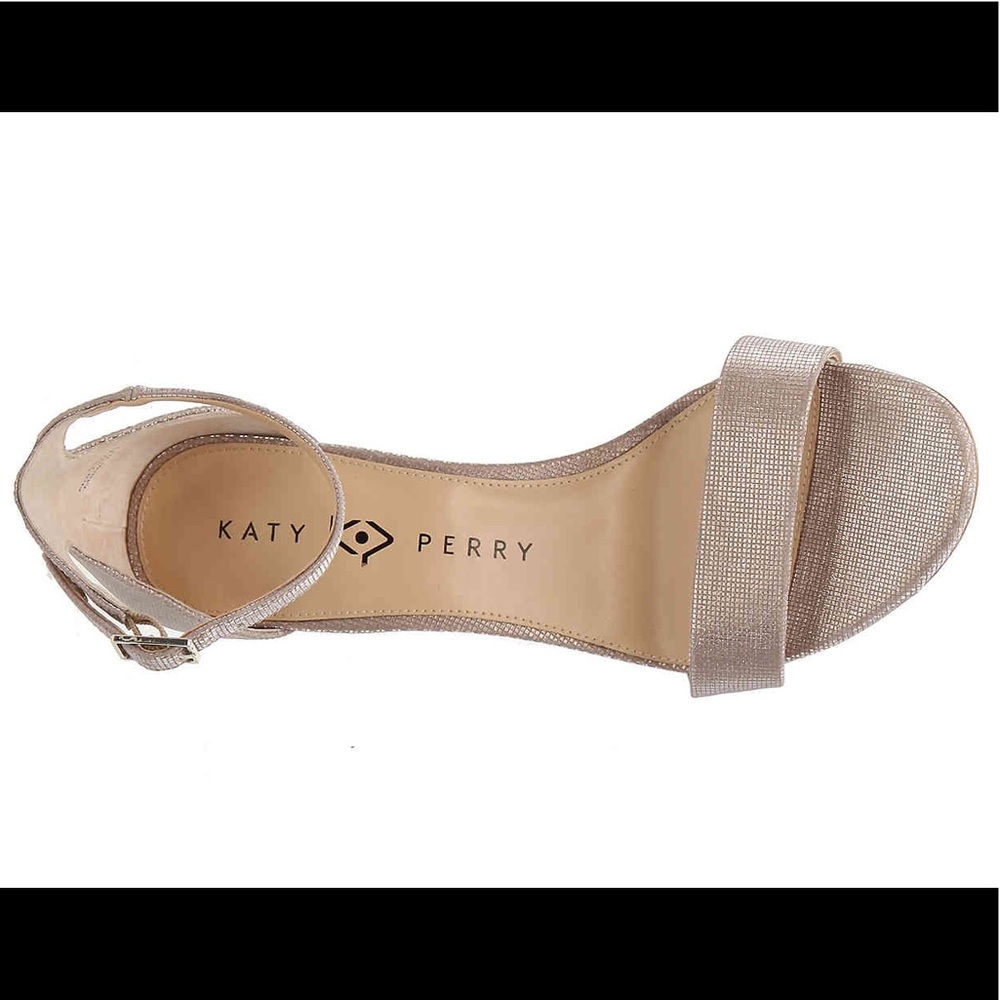 NWT Katy Perry gold sparkle sandal heel 8.5 - Picture 4 of 8